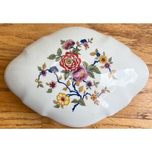 Limoges White Porcelain Jewelry Trinket Box Hand Painted Floral Collectible